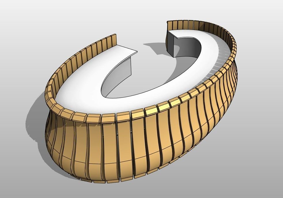 Revit Reception Table With Parametric Timber Slat Array Rv Boost