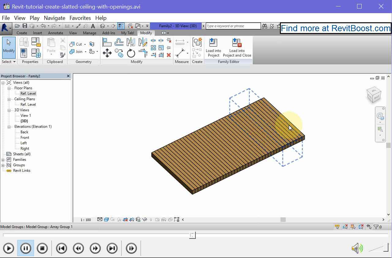 Create Slatted Revit Ceiling With