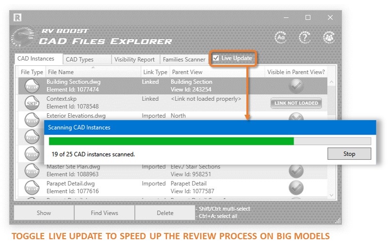 کاوشگر فایل cad در حال به روز رسانی لیست فایل های dwg