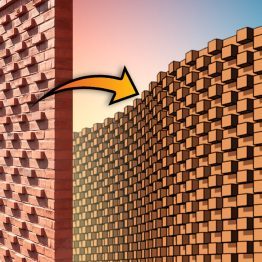 Protruding bricks facade: Panel family and Revit model